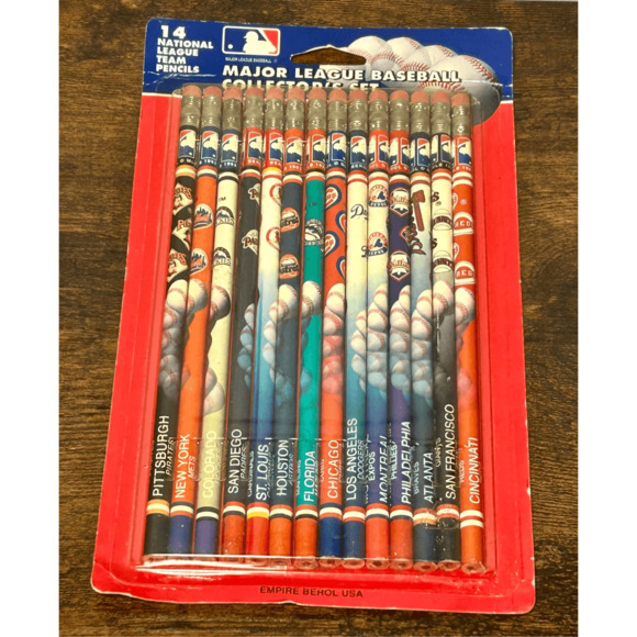 MLB Baseball Collector's Set of 14 National League Sealed Team Pencils 1993- New - Picture 2 of 5